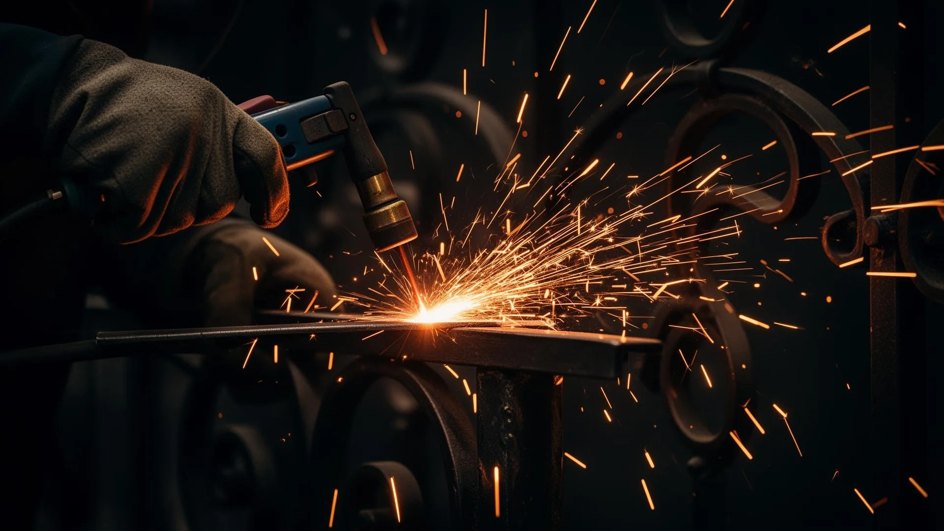 Artisan welding ornamental ironwork by The Ornamental Man, Colorado Springs